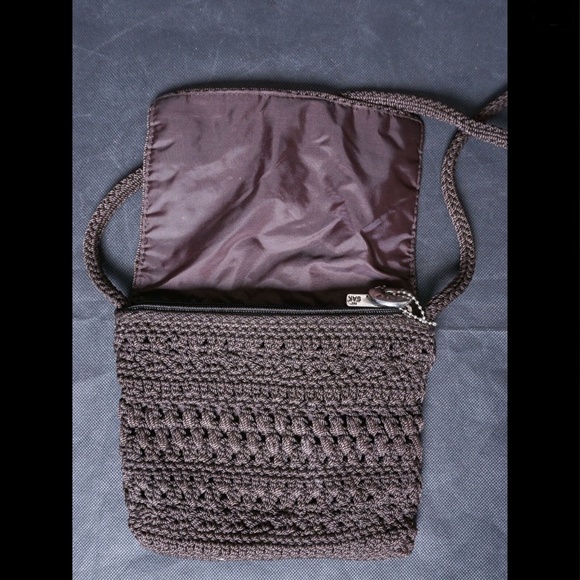 The Sak Cross Body Dark Brown Purse/Bag Crochet Kn - Picture 4 of 5